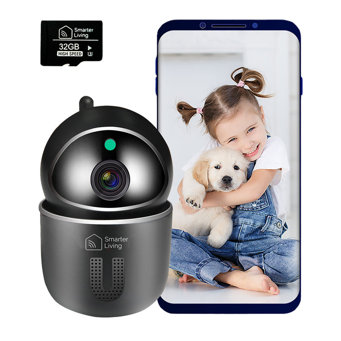 Smart WiFi Camera - 1080p HD Video plus 32GB Memory Card Included