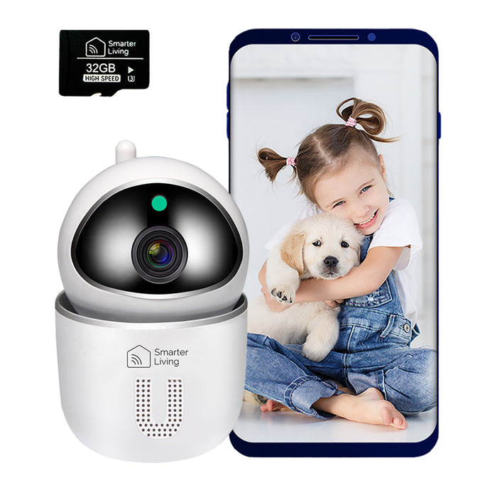 Smart WiFi Camera - 1080p HD Video plus 32GB Memory Card Included