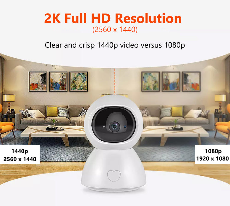 Smart WiFi Camera, 2K HD Video, 32GB Memory Card included