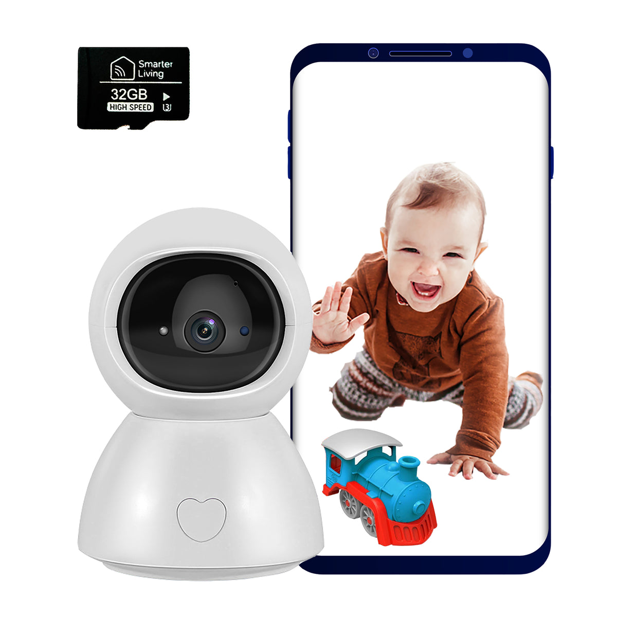 Smart WiFi Camera, 2K HD Video, 32GB Memory Card included — Smarter Living