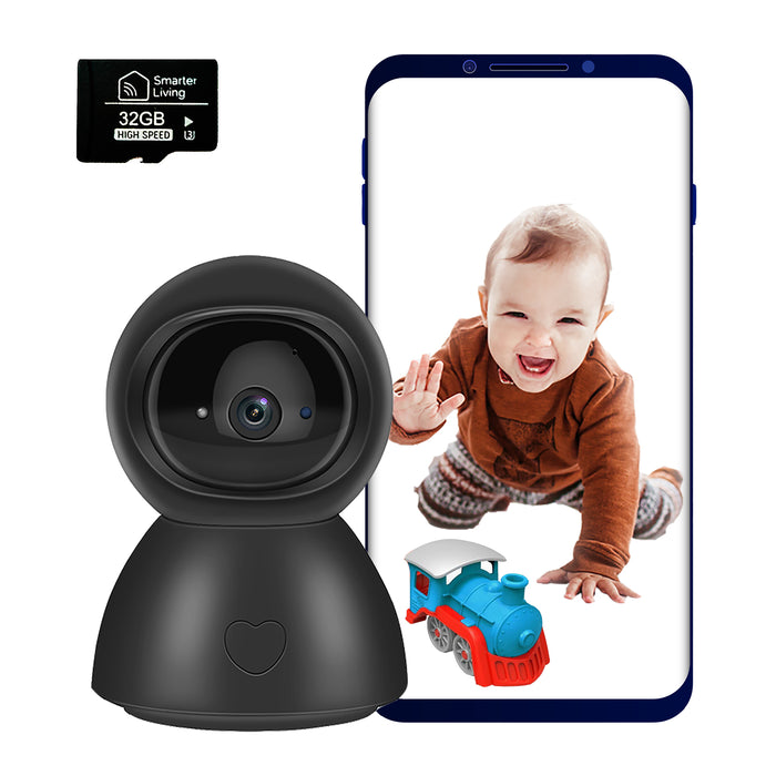 Smart WiFi Camera, 2K HD Video, 32GB Memory Card included