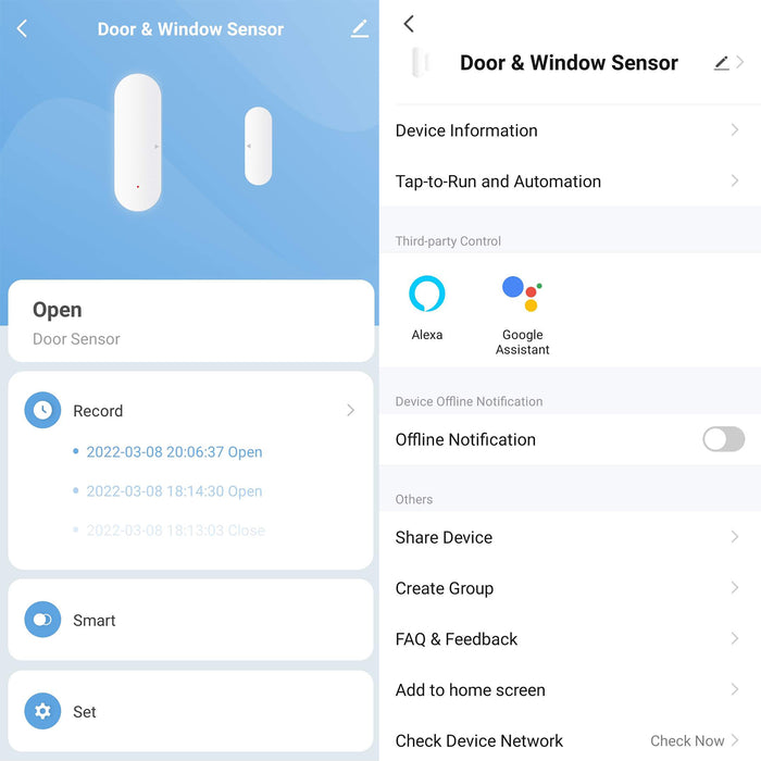 Smart WiFi Door and Window Sensor