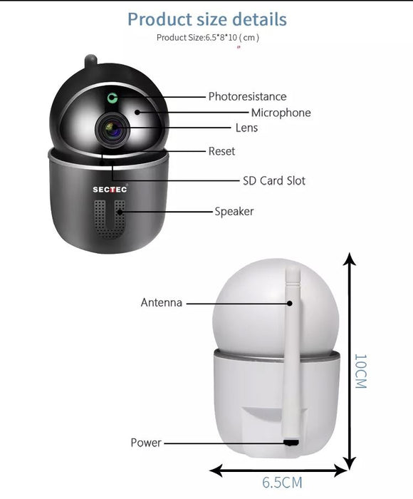 Smart WiFi Camera - 1080p HD Video plus 32GB Memory Card Included